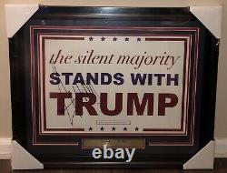 President Donald J Trump Signed Framed Campaign Sign Poster JSA LOA #45 MAGA