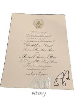 President Donald J Trump Signed & Pence Signed During Party on inaugural invite
