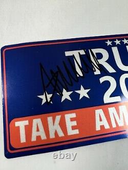 President Donald John Trump'Take America Back' Signed Auto Sticker AEU COA