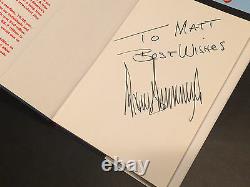 President Donald TRUMP Signed Book with Autograph To Matt Best Wishes Auto