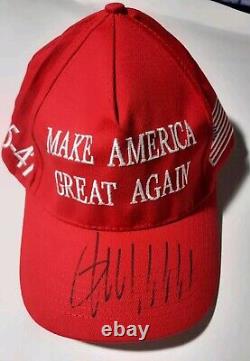 President Donald Trump 2024 45 47 MAGA Hat Hand Signed Auto COA Holo