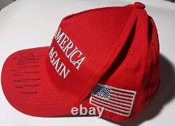 President Donald Trump 2024 45 47 MAGA Hat Hand Signed Auto COA Holo