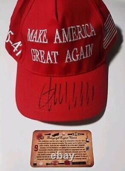 President Donald Trump 2024 45 47 MAGA Hat Hand Signed Auto COA Holo