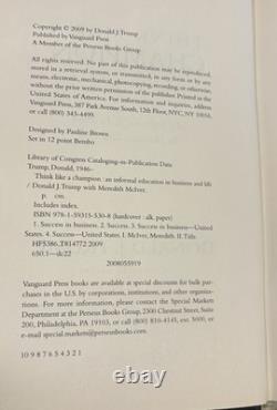 President Donald Trump Autographed Book Think Like A Champion 1st Edition Signed