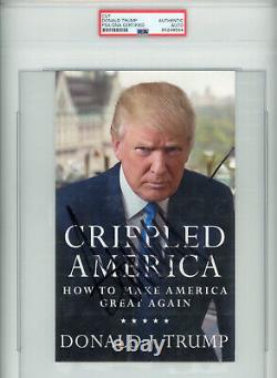 President Donald Trump Autographed Crippled America Book Cover MAGA PSA/DNA