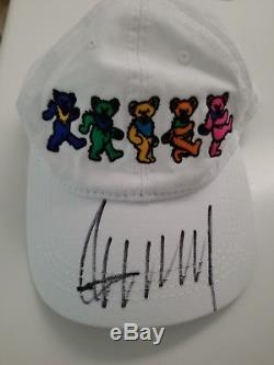 President Donald Trump Autographed Dancing Bear hat. Grateful dead band