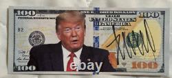 President Donald Trump Autographed Signed $100.00 Note with Heritage COA AUTO