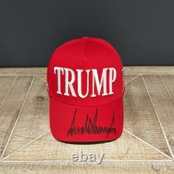 President Donald Trump Autographed Signed Hat LOA COA AutographCOA ACOA MAGA