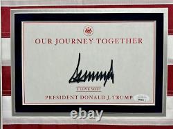 President Donald Trump Autographed USA Flag Framed Butler, PA Newspaper JSA