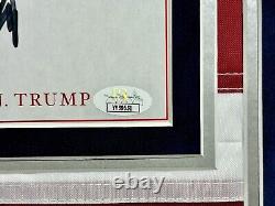 President Donald Trump Autographed USA Flag Framed Butler, PA Newspaper JSA