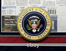 President Donald Trump Autographed USA Flag Framed Butler, PA Newspaper JSA