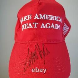 President Donald Trump Combo! Autographed Maga Hat & Signed Trumpevents Ticket