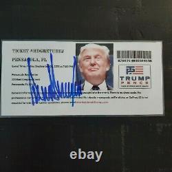 President Donald Trump Combo! Autographed Maga Hat & Signed Trumpevents Ticket