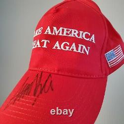 President Donald Trump Combo! Autographed Maga Hat & Signed Trumpevents Ticket