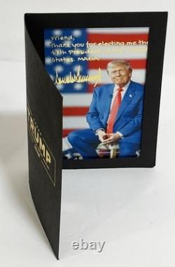President Donald Trump Gold Ornament, Official Signed Photo, Black MAGA Hat NEW