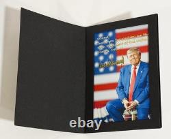 President Donald Trump Gold Ornament, Official Signed Photo, Black MAGA Hat NEW