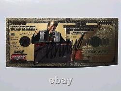 President Donald Trump Gold Prop Bill Auto Autograph 8x10 Hand Signed With COA