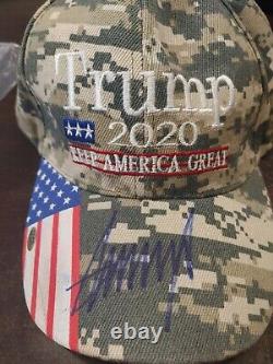 President Donald Trump Hand Signed Authentic Autographed Hat with Letter C. O. A