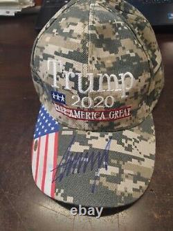 President Donald Trump Hand Signed Authentic Autographed Hat with Letter C. O. A