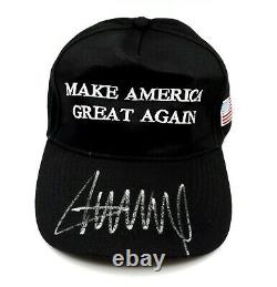President Donald Trump Hand Signed Autographed Black Make America Great Hat COA