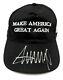 President Donald Trump Hand Signed Autographed Make America Great Black Hat Coa