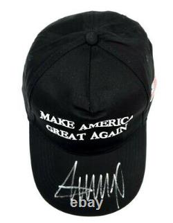 President Donald Trump Hand Signed Autographed Make America Great Black Hat COA