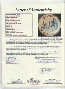 President Donald Trump Hand Signed Autographed Rawlings Baseball with JSA COA