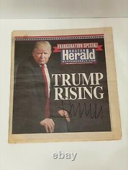 President Donald Trump Hand-signed Boston Herald Newspaper (january 2017)