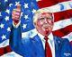 President Donald Trump #maga Usa Flag Original Art Painting Dan Byl Huge 4x5ft