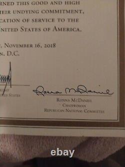 President Donald Trump, Mike Pence, and Ronna Mcdaniel Signed Order Of Merit