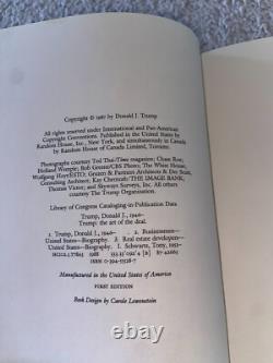President Donald Trump Signed 1987 Art Of The Deal 1st Edition Book Maga Bas
