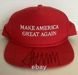 President Donald Trump Signed Autograph MAGA Red Hat Cap PSA DNA FREE S&H