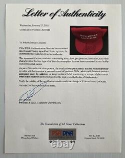 President Donald Trump Signed Autograph MAGA Red Hat Cap PSA DNA FREE S&H