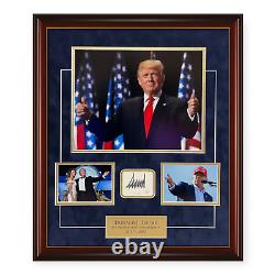 President Donald Trump Signed Autographed Cut Collage Framed to 20x24 JSA