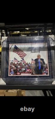 President Donald Trump Signed Autographed Framed 20x24 Photo Beckett Letter BOLD
