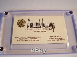 President Donald Trump Signed Business Card Embossed in Gold Leaf RARE Autograph