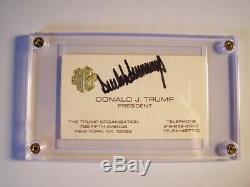 President Donald Trump Signed Business Card Embossed in Gold Leaf RARE Autograph