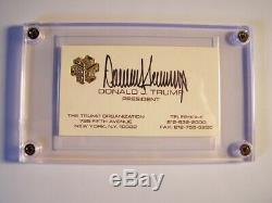 President Donald Trump Signed Business Card Embossed in Gold Leaf RARE Autograph