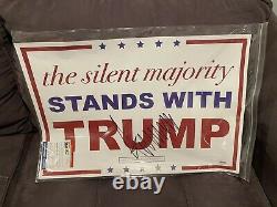 President Donald Trump Signed Campaign Rally Sign Silent Majority COA PSA/DNA