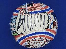 President Donald Trump Signed Fazzino Painted Baseball JSA LOA 1/1