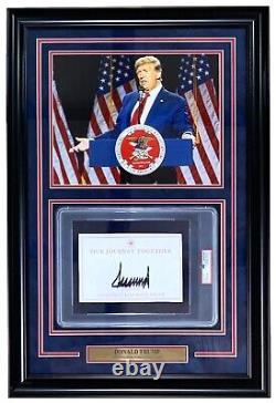 President Donald Trump Signed Framed Book Insert with 11x14 NRA Photo PSA