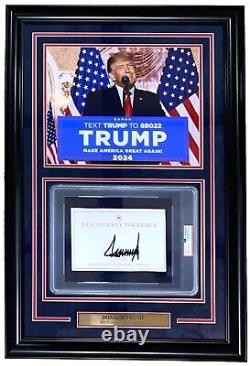 President Donald Trump Signed Framed Book Insert with 11x14 Vote 2024 Photo PSA