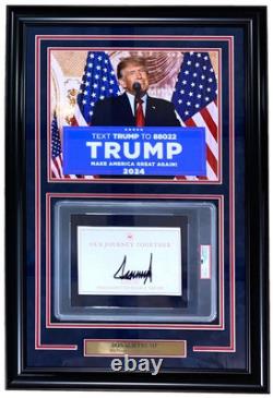 President Donald Trump Signed Framed Insert with 11x14 Vote Photo PSA