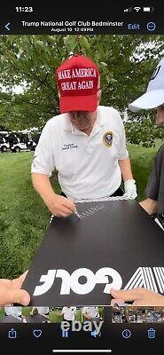 President Donald Trump Signed LIV Golf Tourney Used Board JSA Exact Video Proof