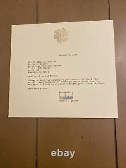 President Donald Trump Signed Letter, I'll Take Manhattan, Very Rare