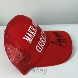 President Donald Trump Signed MAGA Hat 45-47 Flag Autographed COA Hologram