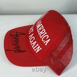 President Donald Trump Signed MAGA Hat 45-47 Flag Autographed COA Hologram