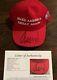 President Donald Trump Signed Maga Make America Great Again Red Hat Auto Jsa Coa