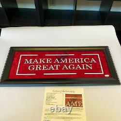 President Donald Trump Signed Make America Great Again 12x27 Framed Sign JSA COA