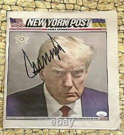 President Donald Trump Signed New York Post Newspaper Jsa Coa Authentic Auto